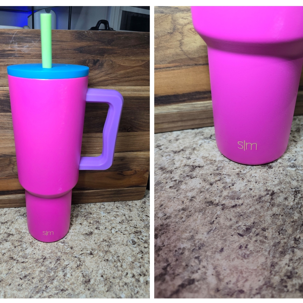 SLM Pink and Blue Tumbler with Straw